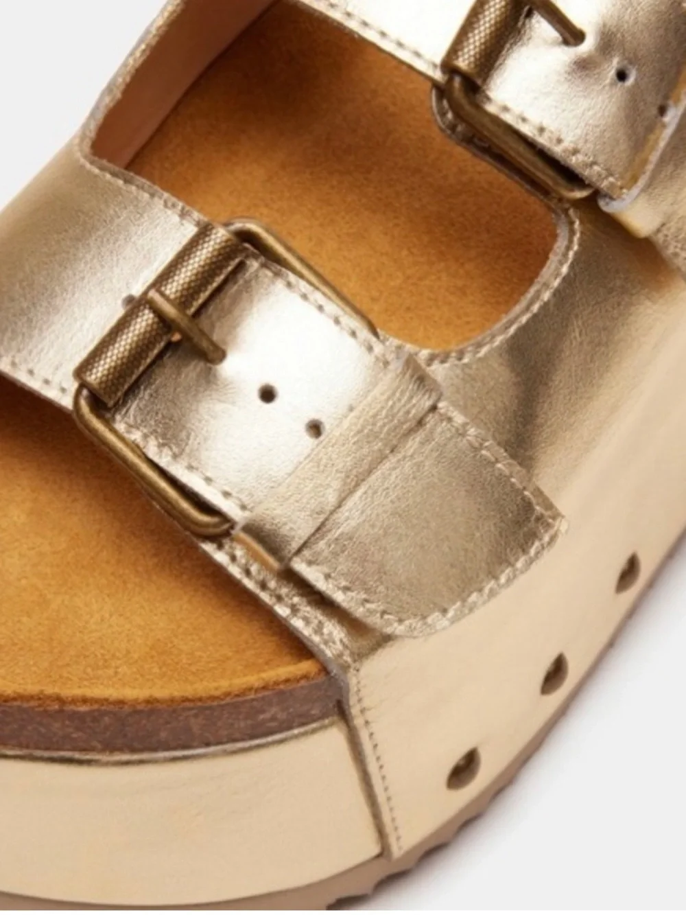 Steve Madden Kali Gold Leather Size 10. New Without Box Size 10